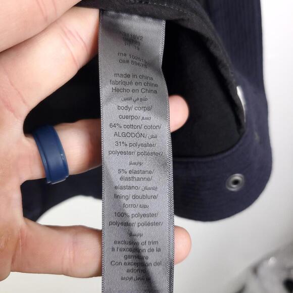 John Varvatos Jacket Mens M Trucker Dark Navy Flap Pockets Button Front Regular - Picture 7 of 13